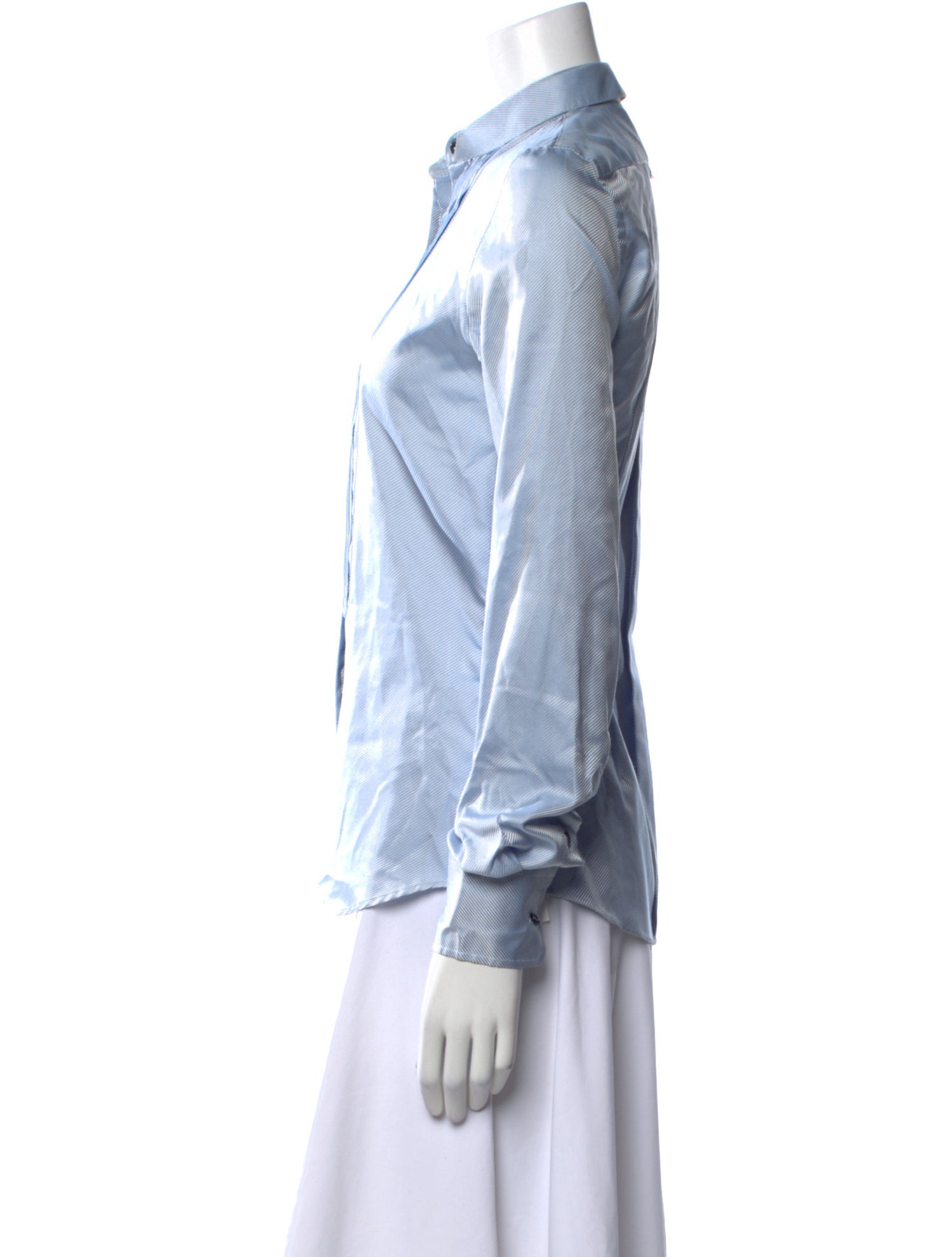 D&G Silk Striped Button-Up Top