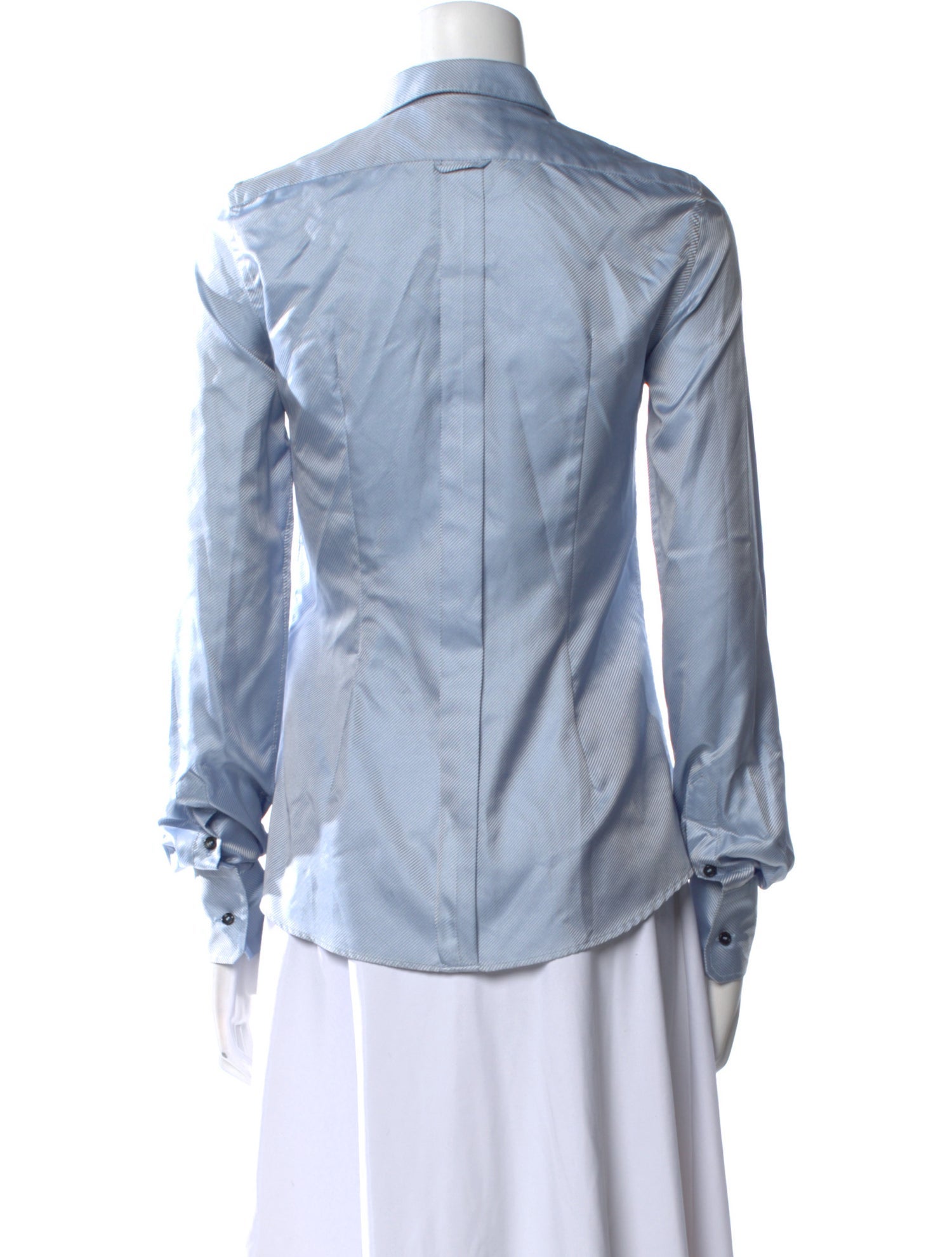 D&G Silk Striped Button-Up Top