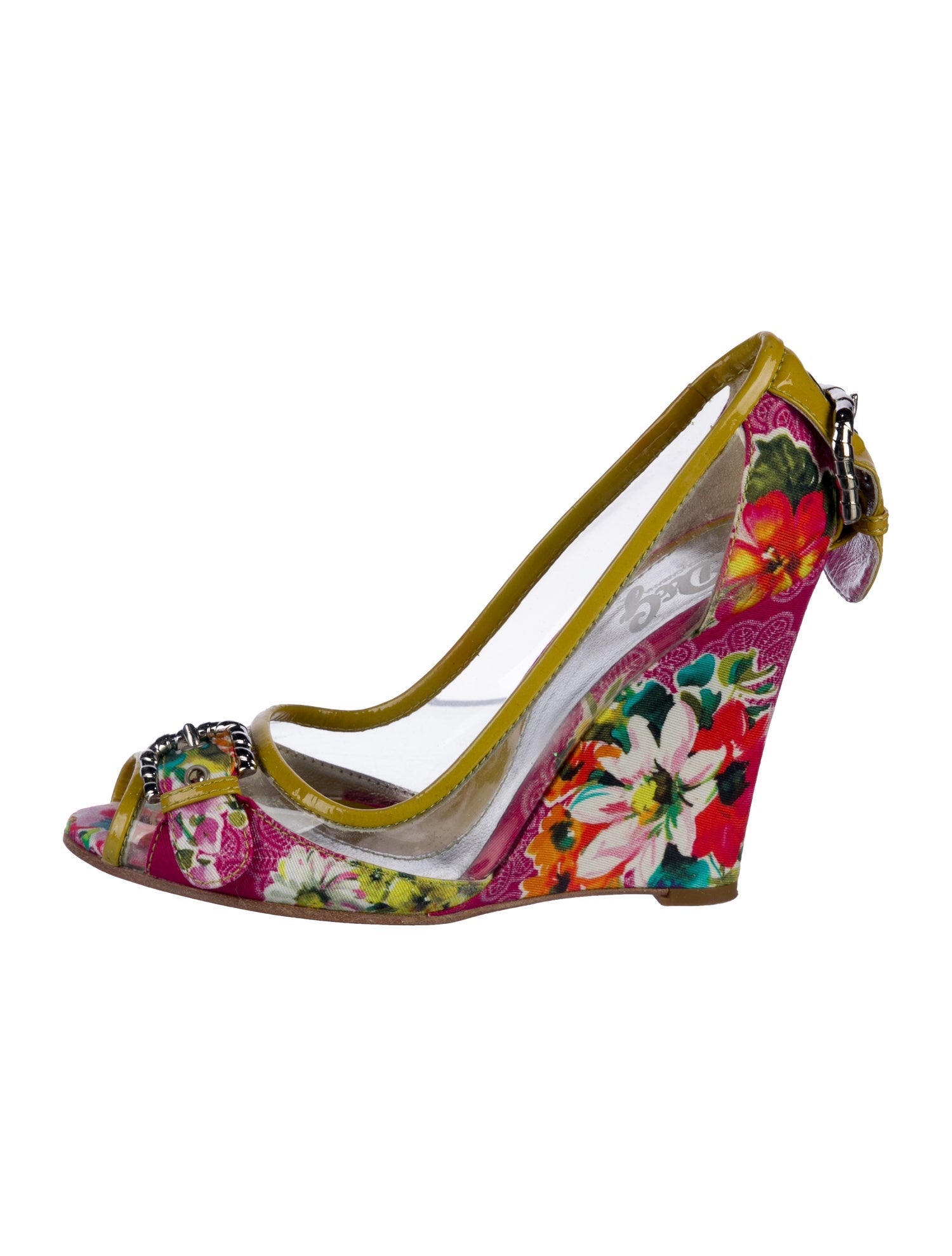 D&G Canvas Floral Print Pumps