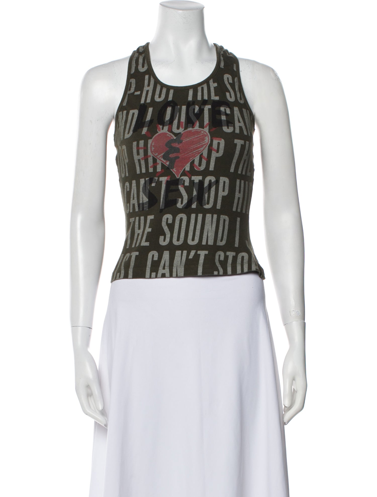 D&G Graphic Print Scoop Neck Top