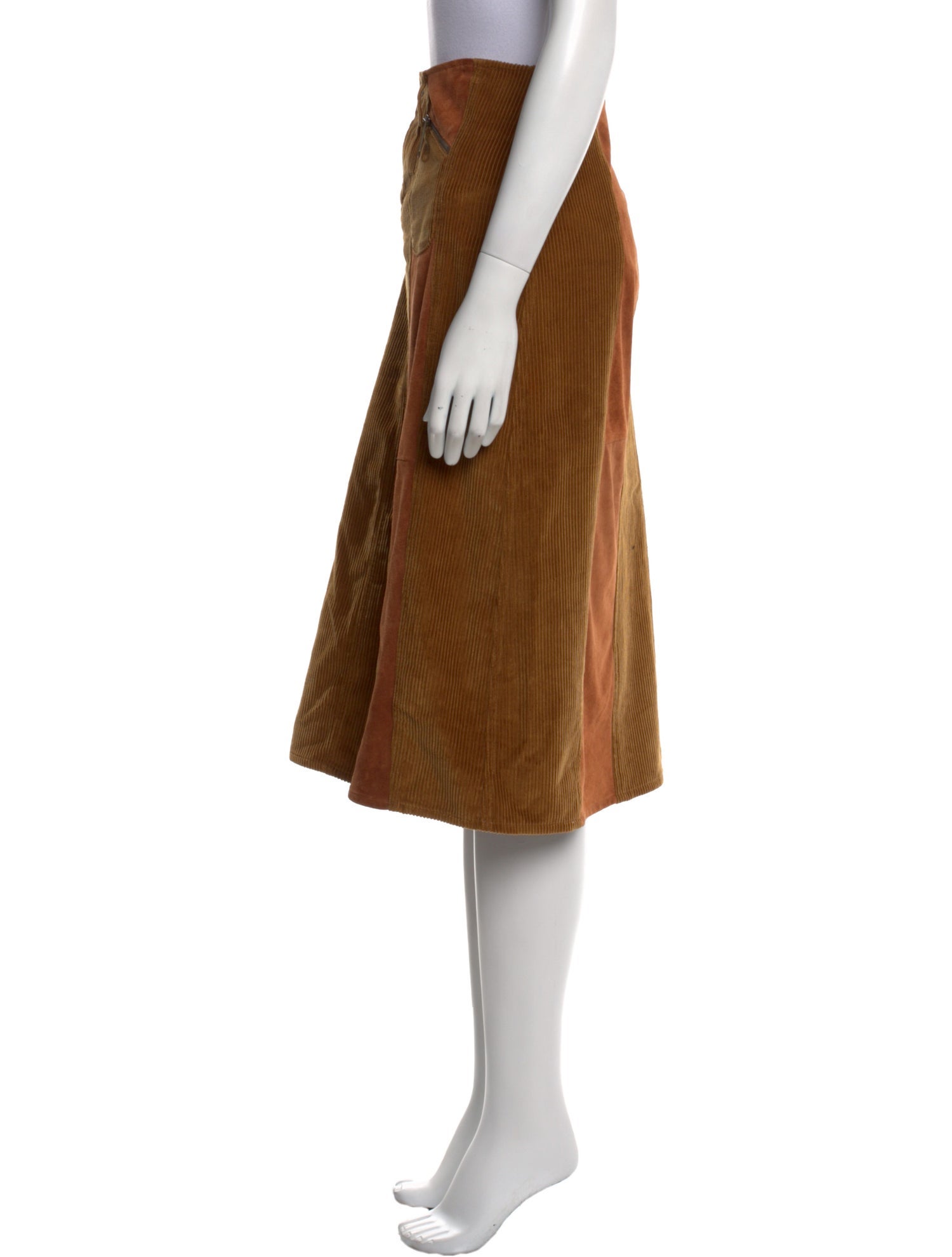 D&G Leather Trim Embellishment Knee-Length Skirt