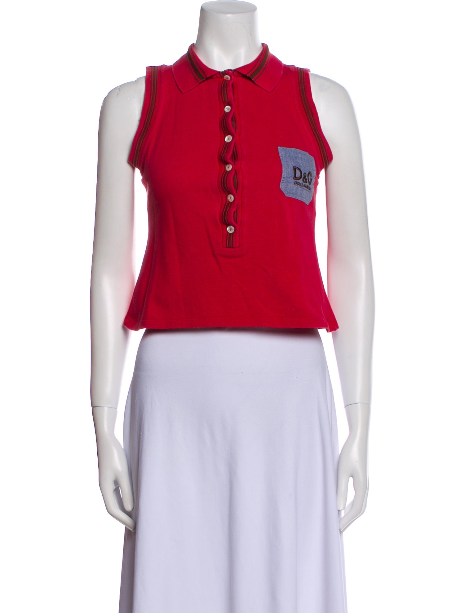 D&G Mock Neck Sleeveless Crop Top