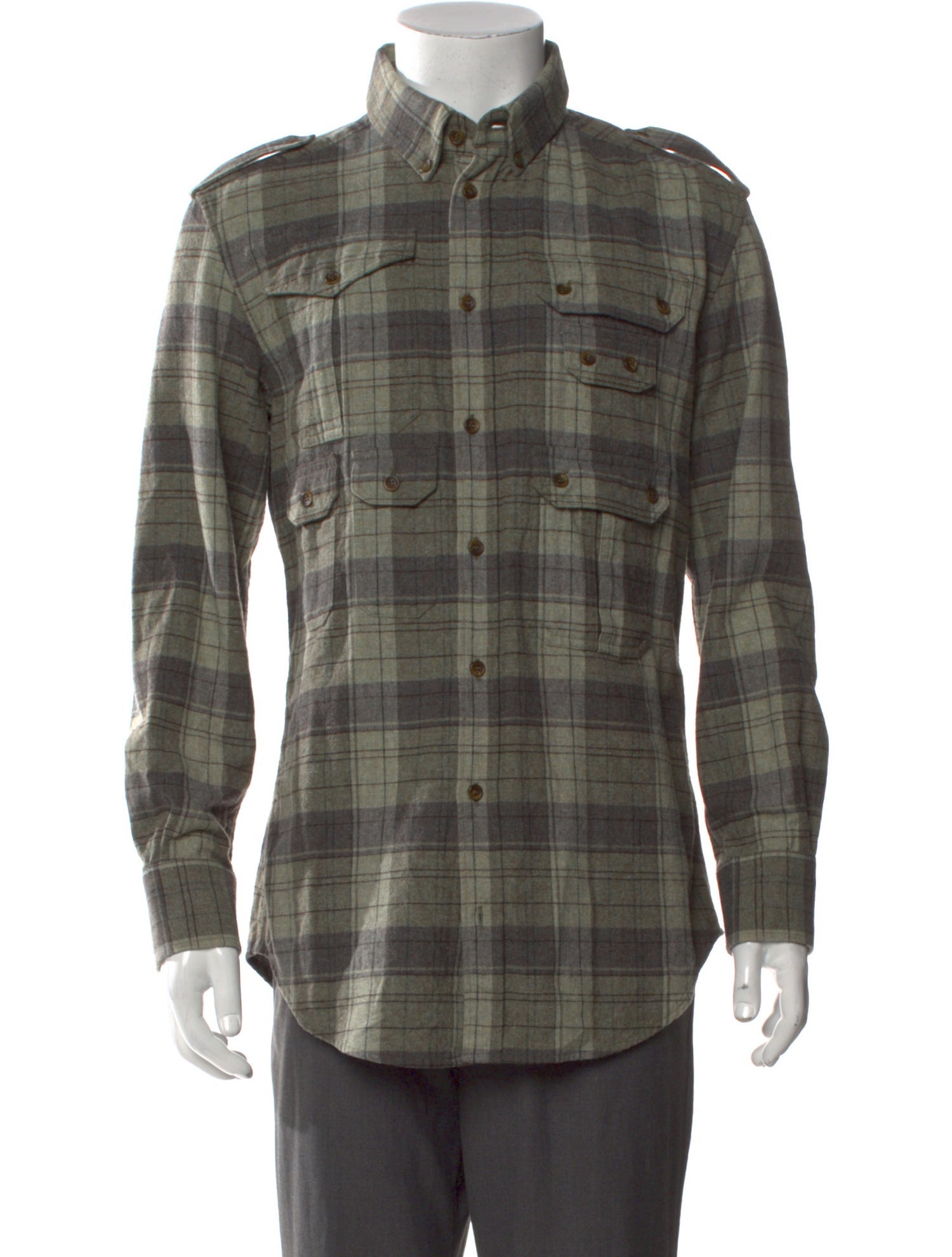 D&G Plaid Print Long Sleeve Western Shirt