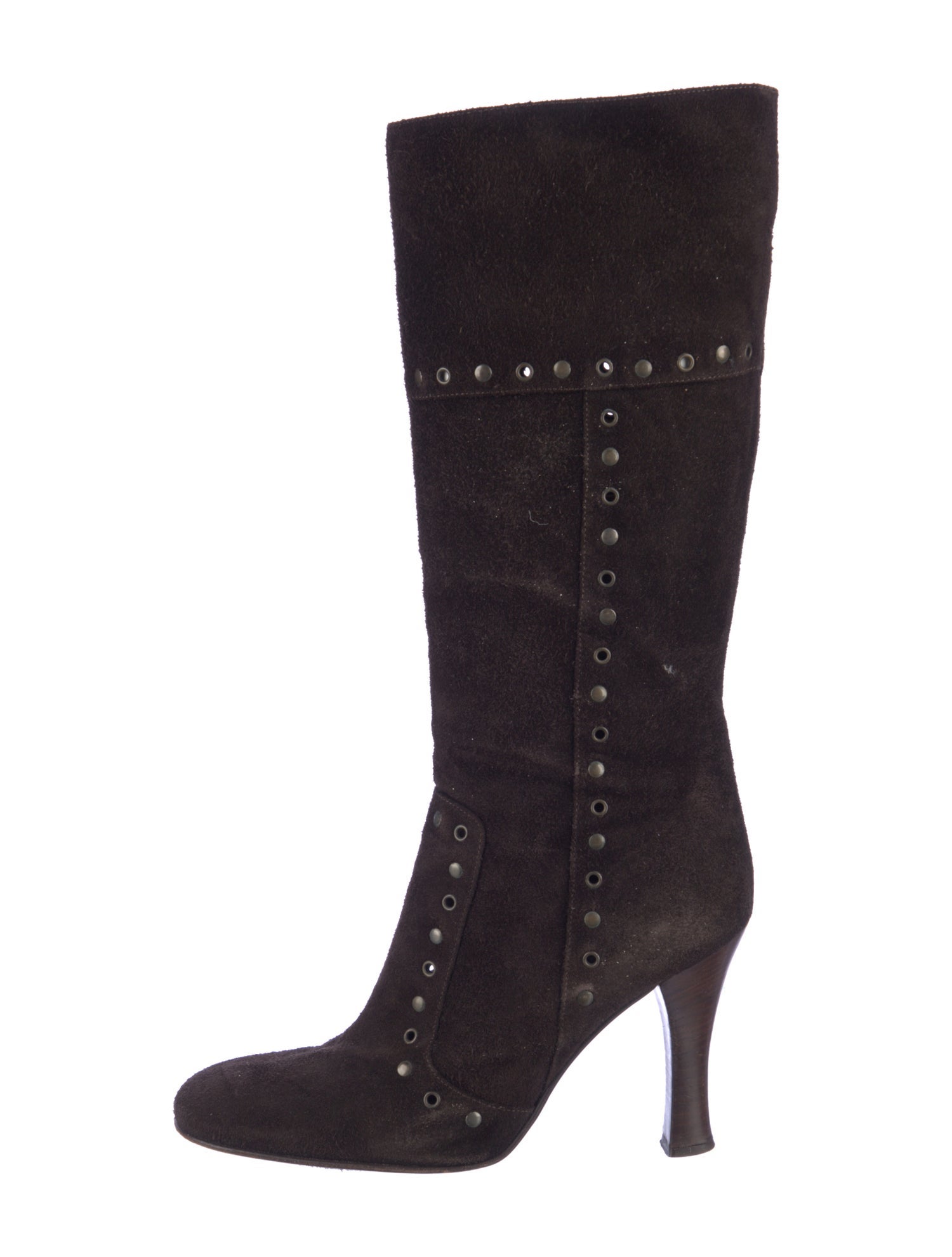 D&G Suede Studded Accents Boots