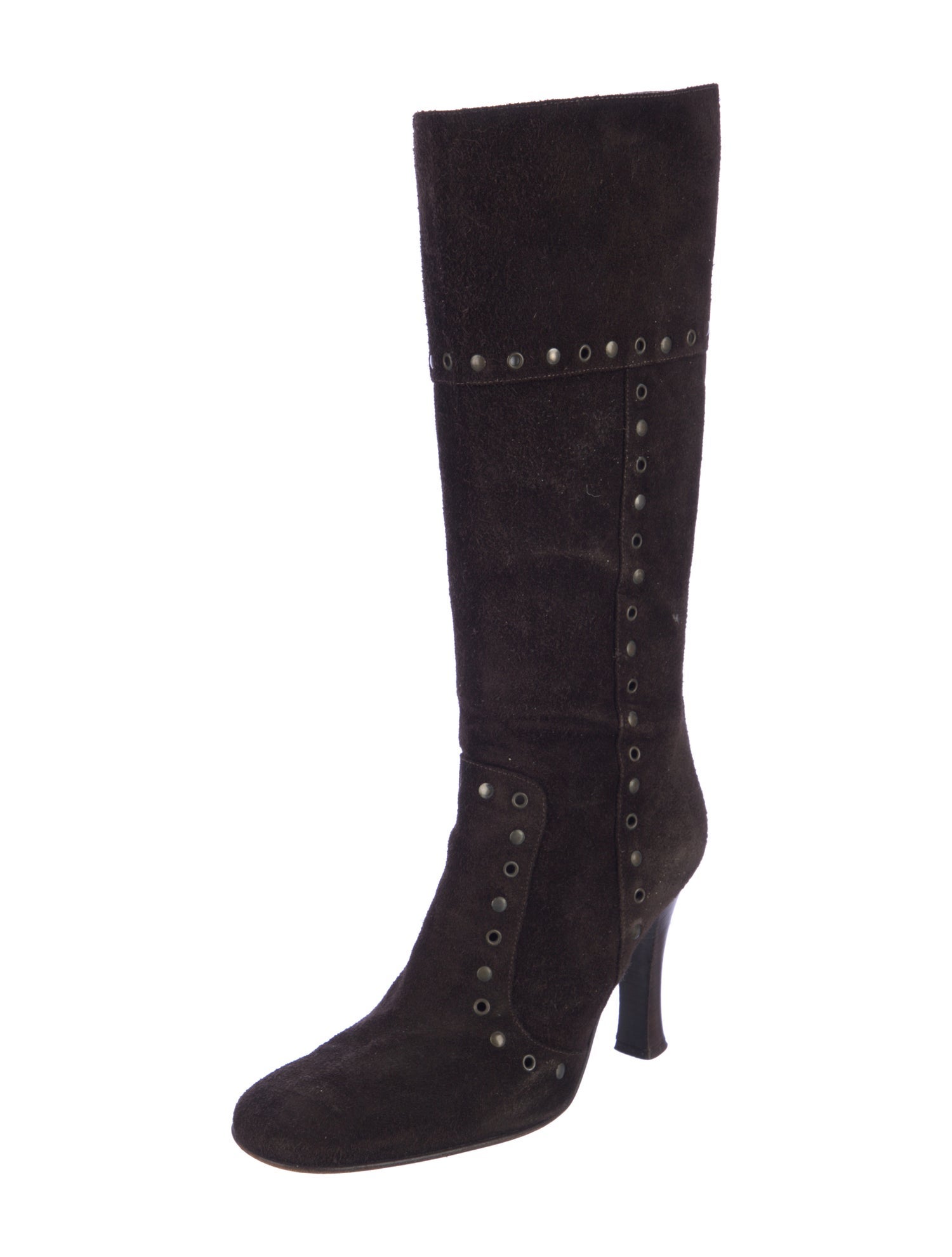 D&G Suede Studded Accents Boots