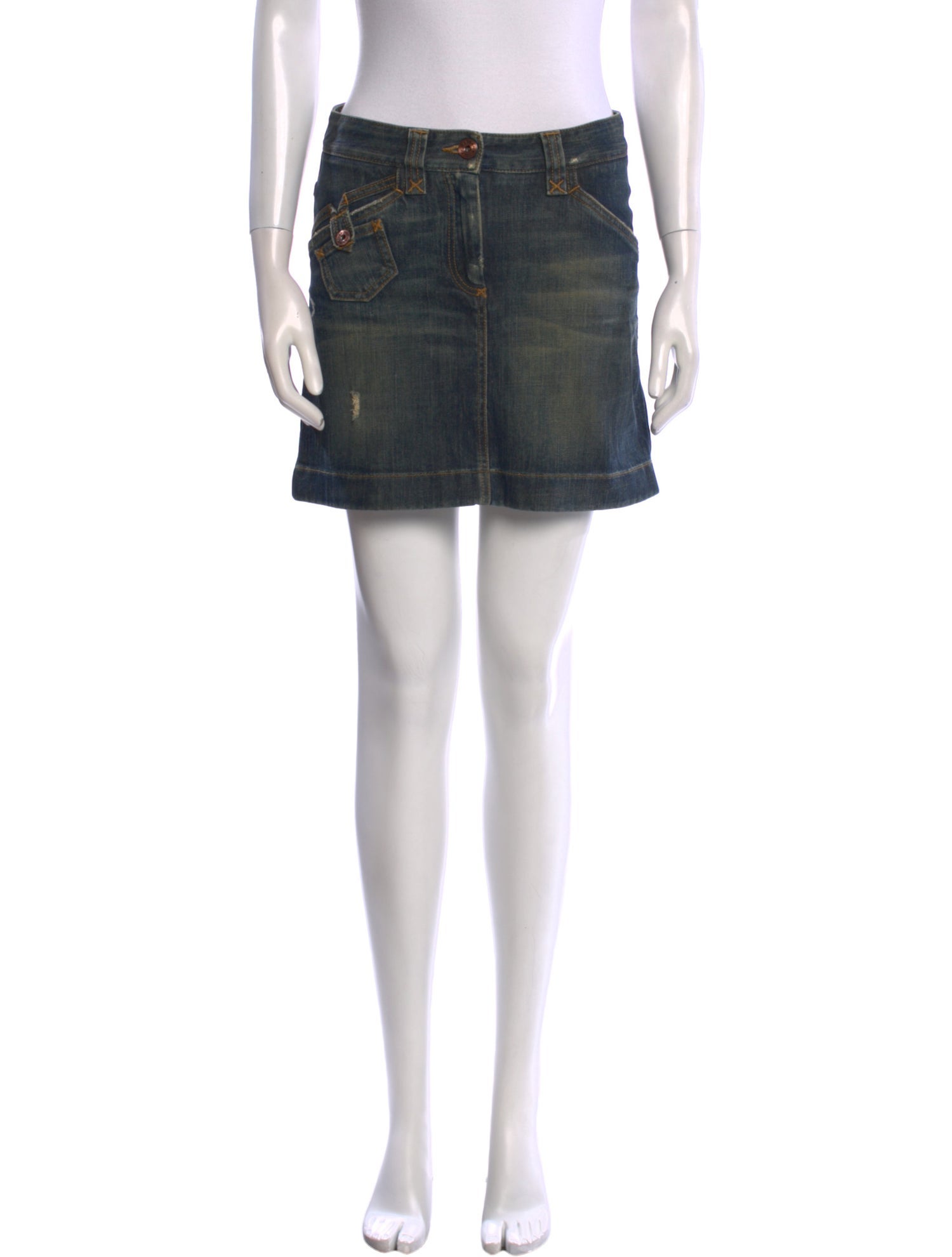 D&G Distressed Accents Mini Skirt