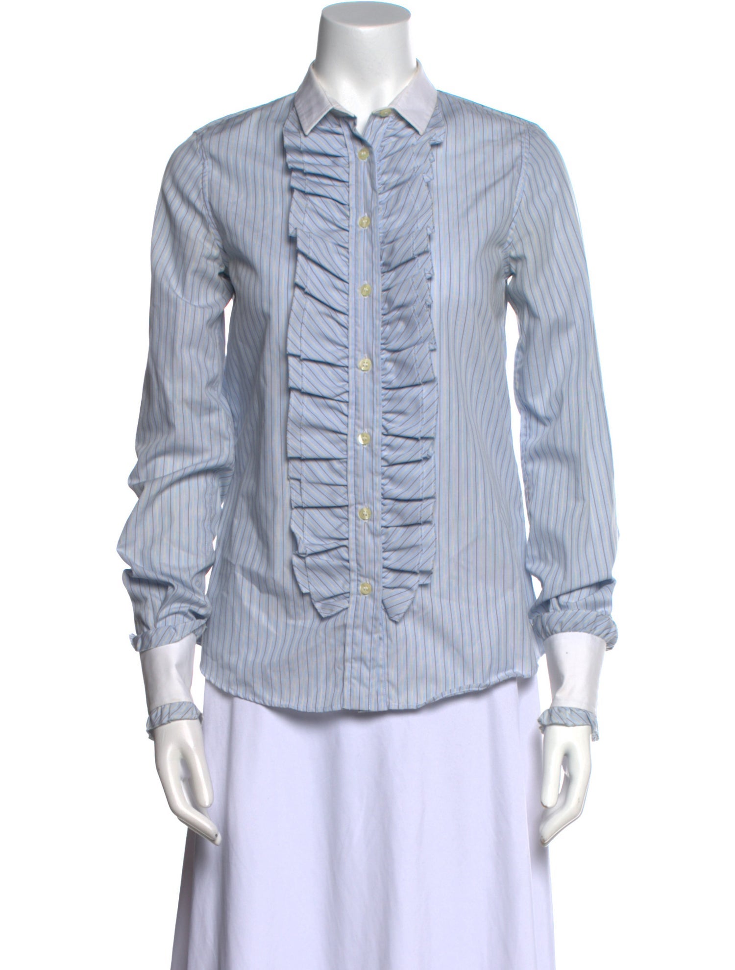 D&G Striped Long Sleeve Button-Up Top