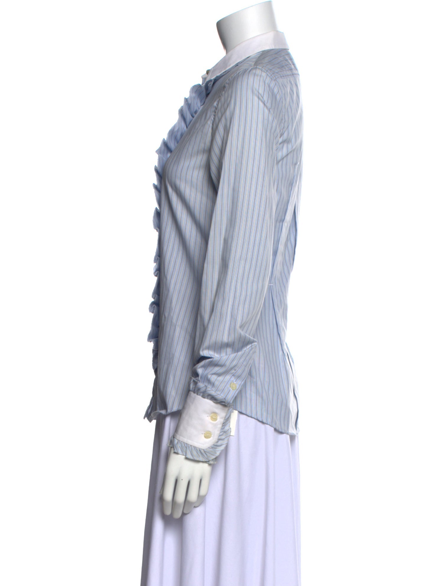 D&G Striped Long Sleeve Button-Up Top