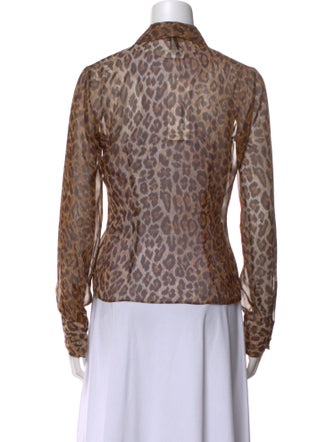 D&G Animal Print Long Sleeve Button-Up Top