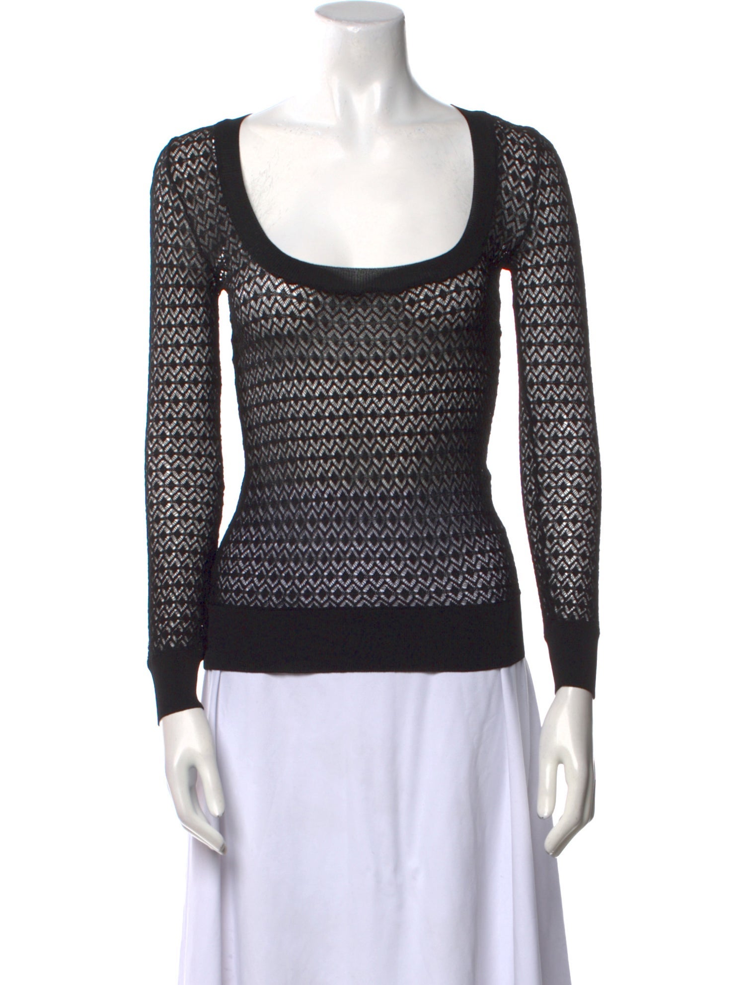 D&G Scoop Neck Long Sleeve Top