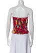D&G Floral Print Strapless Crop Top