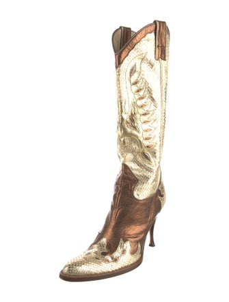 D&G Snakeskin Animal Print Western Boots