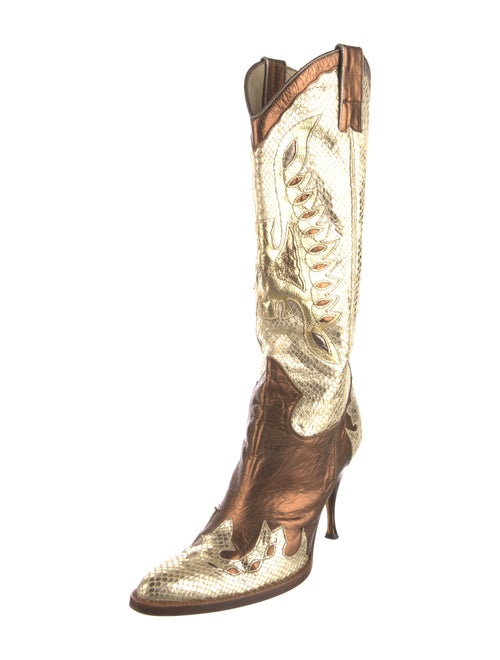 D&G Snakeskin Animal Print Western Boots