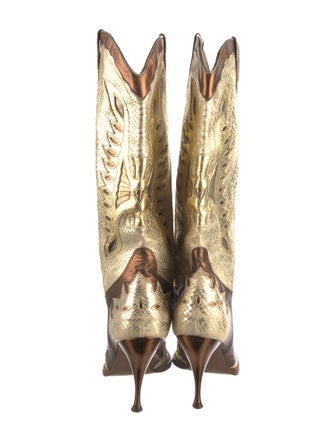 D&G Snakeskin Animal Print Western Boots