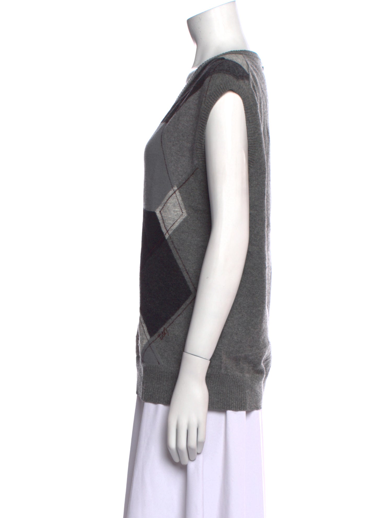 D&G Virgin Wool Colorblock Pattern Sweater