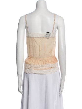 D&G Printed Square Neckline Crop Top