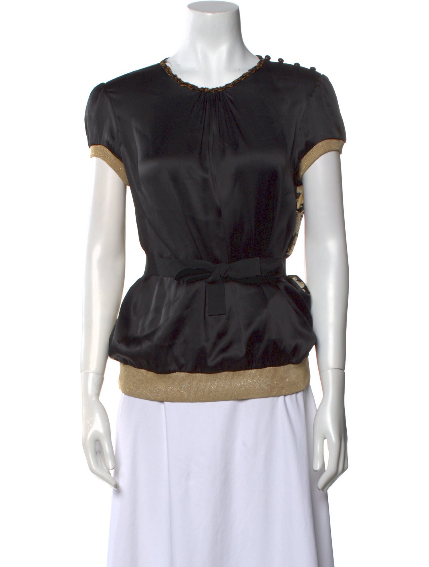 D&G Silk Crew Neck Blouse