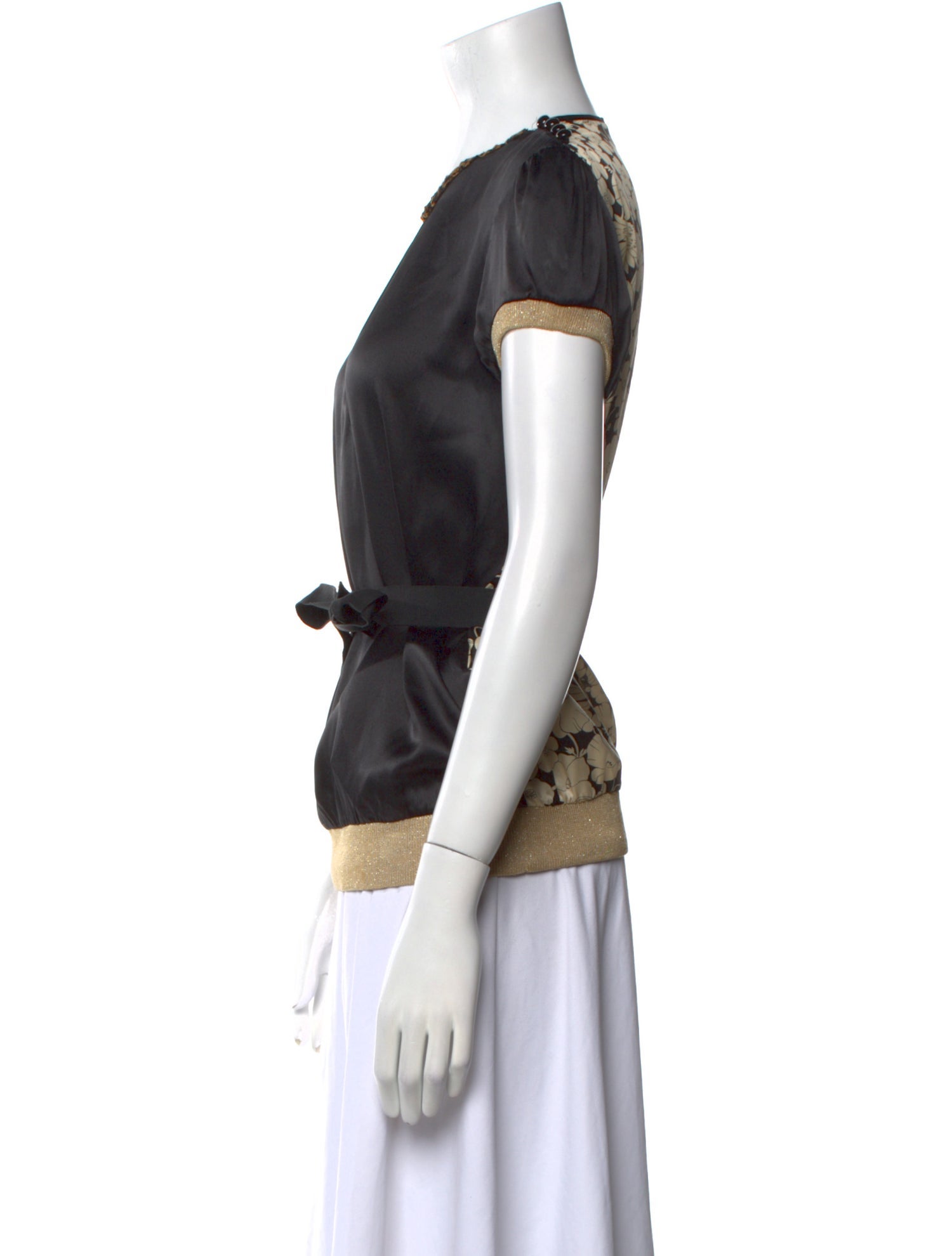 D&G Silk Crew Neck Blouse