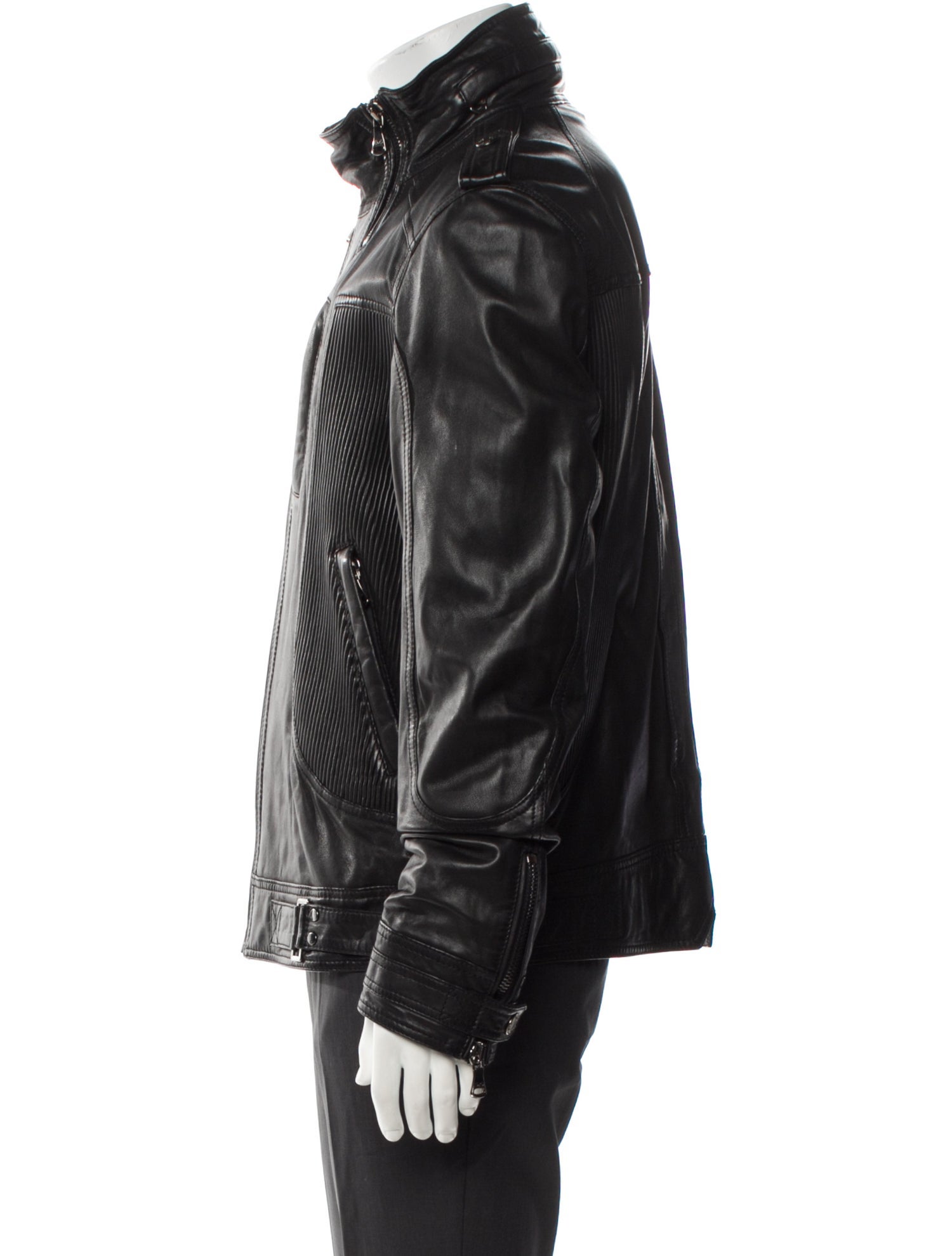 D&G Late 2000's - Early 2010's Lamb Leather Moto Jacket
