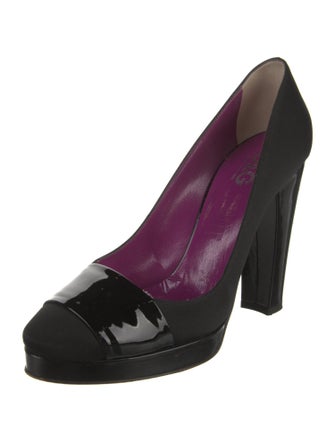 D&G Satin Leather Trim Embellishment Pumps