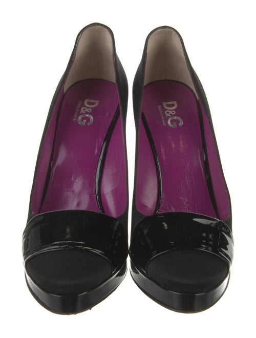 D&G Satin Leather Trim Embellishment Pumps