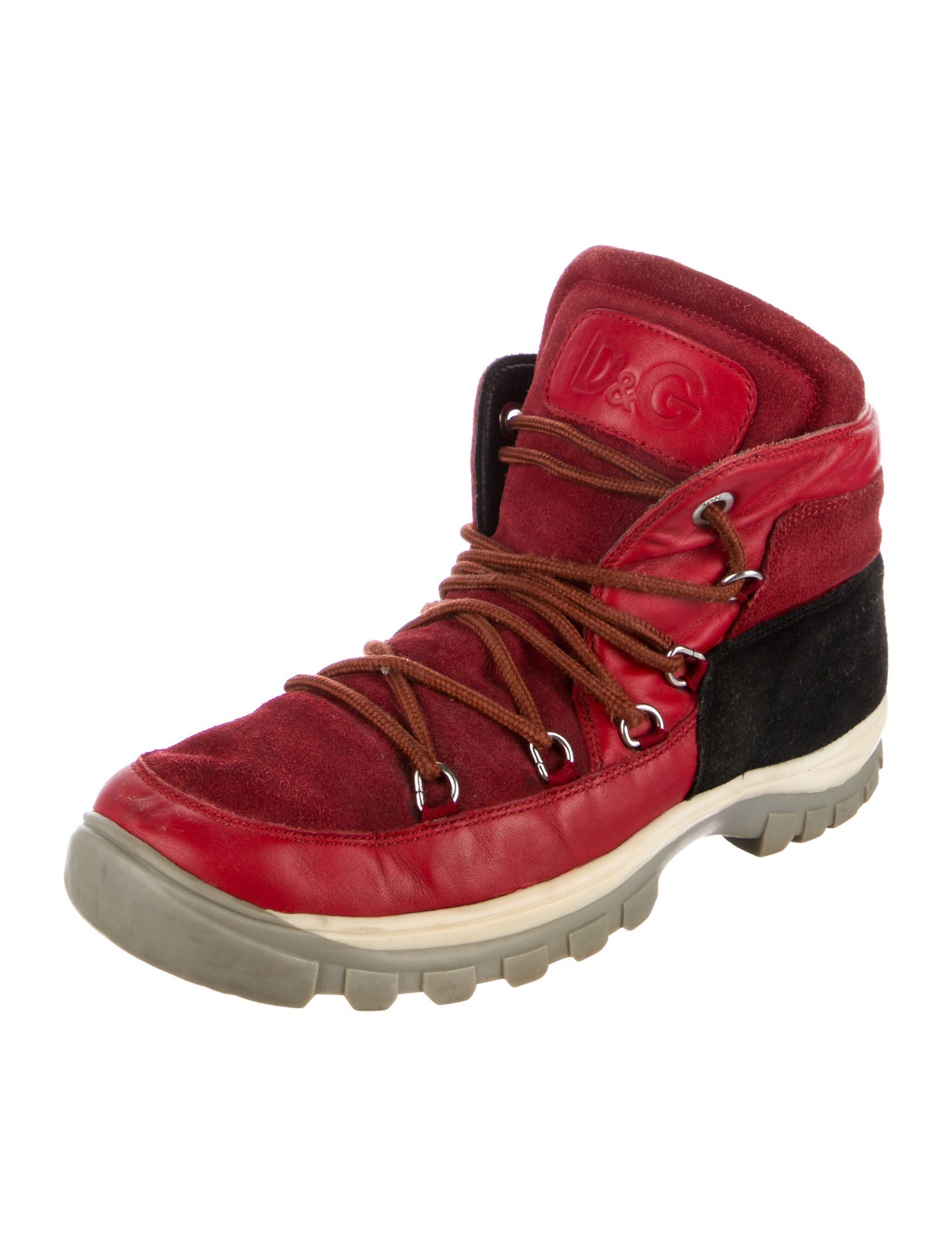 D&G Leather Colorblock Pattern Sneakers