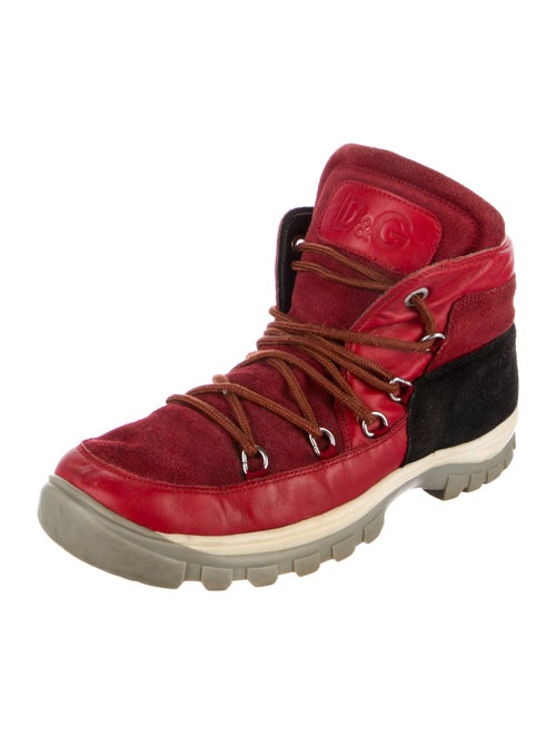 D&G Leather Colorblock Pattern Sneakers