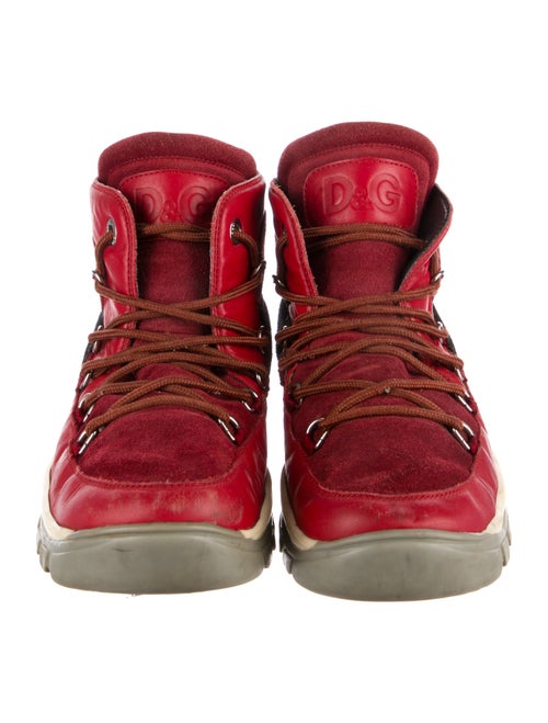 D&G Leather Colorblock Pattern Sneakers