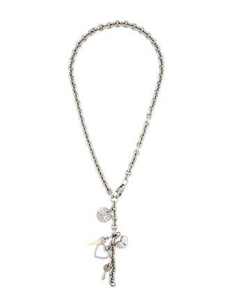 D&G Crystal & Resin Charm Link Lavalier Necklace