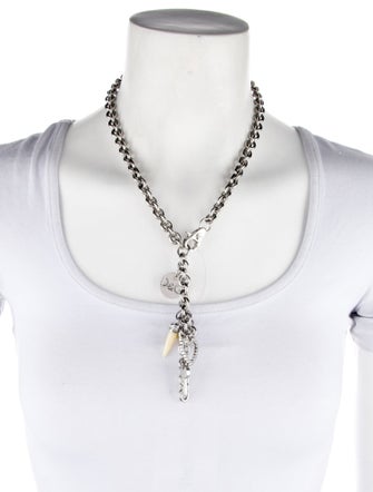 D&G Crystal & Resin Charm Link Lavalier Necklace