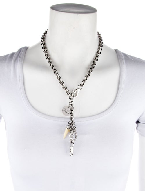 D&G Crystal & Resin Charm Link Lavalier Necklace