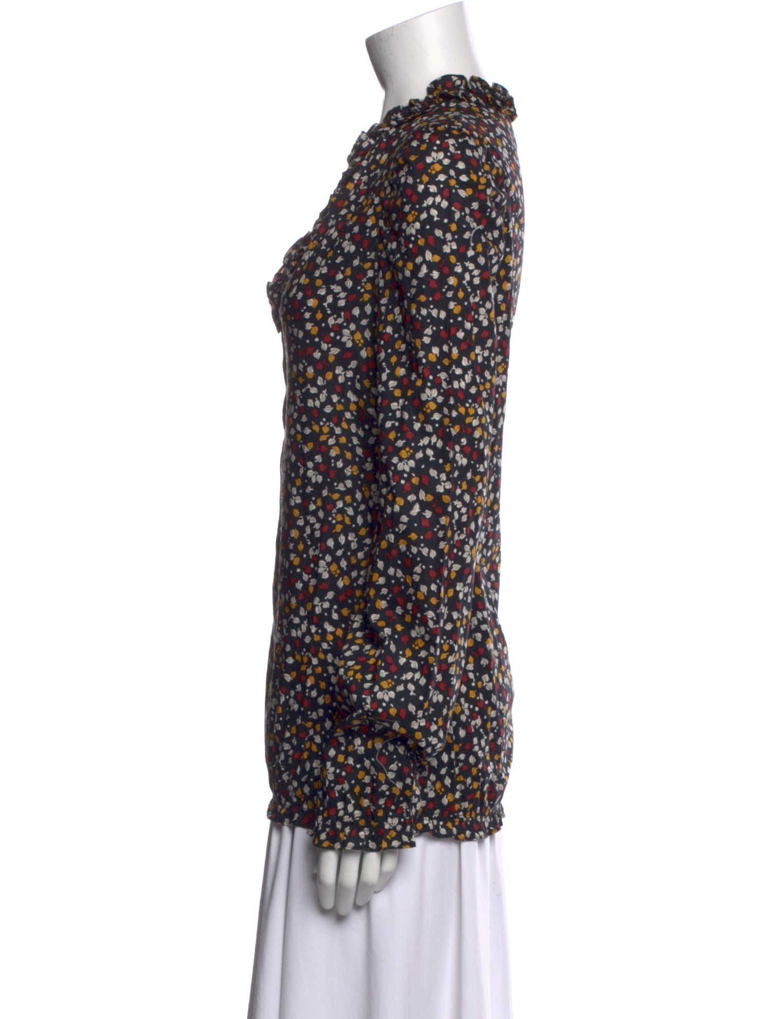 D&G Printed Cowl Neck Blouse