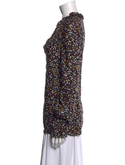 D&G Printed Cowl Neck Blouse