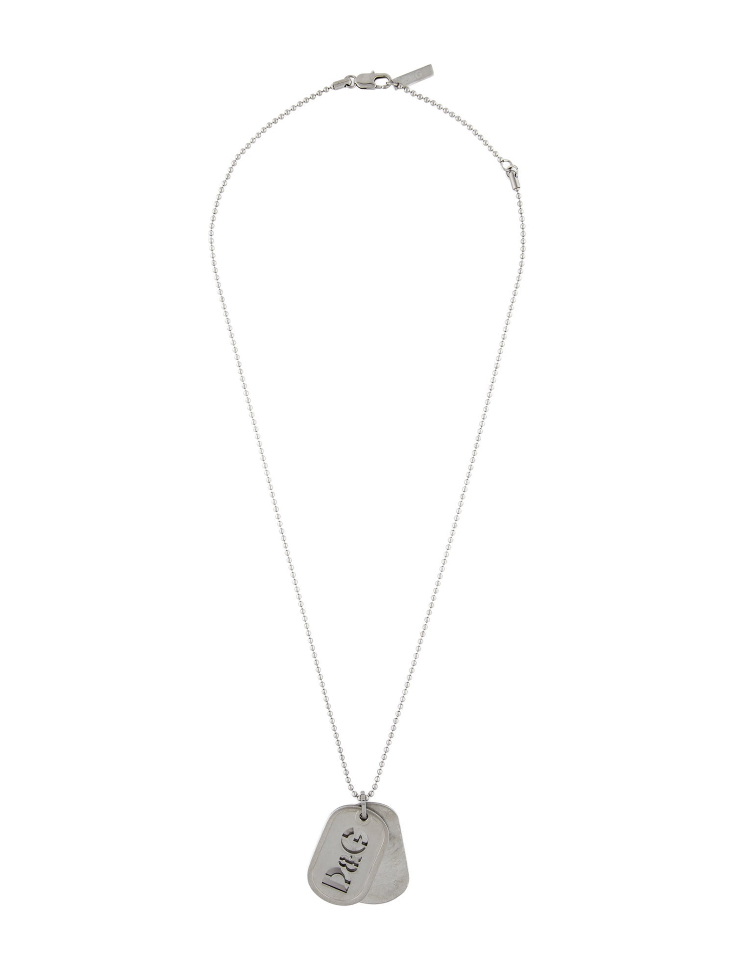 D&G Logo Double Dog Tag Pendant Necklace
