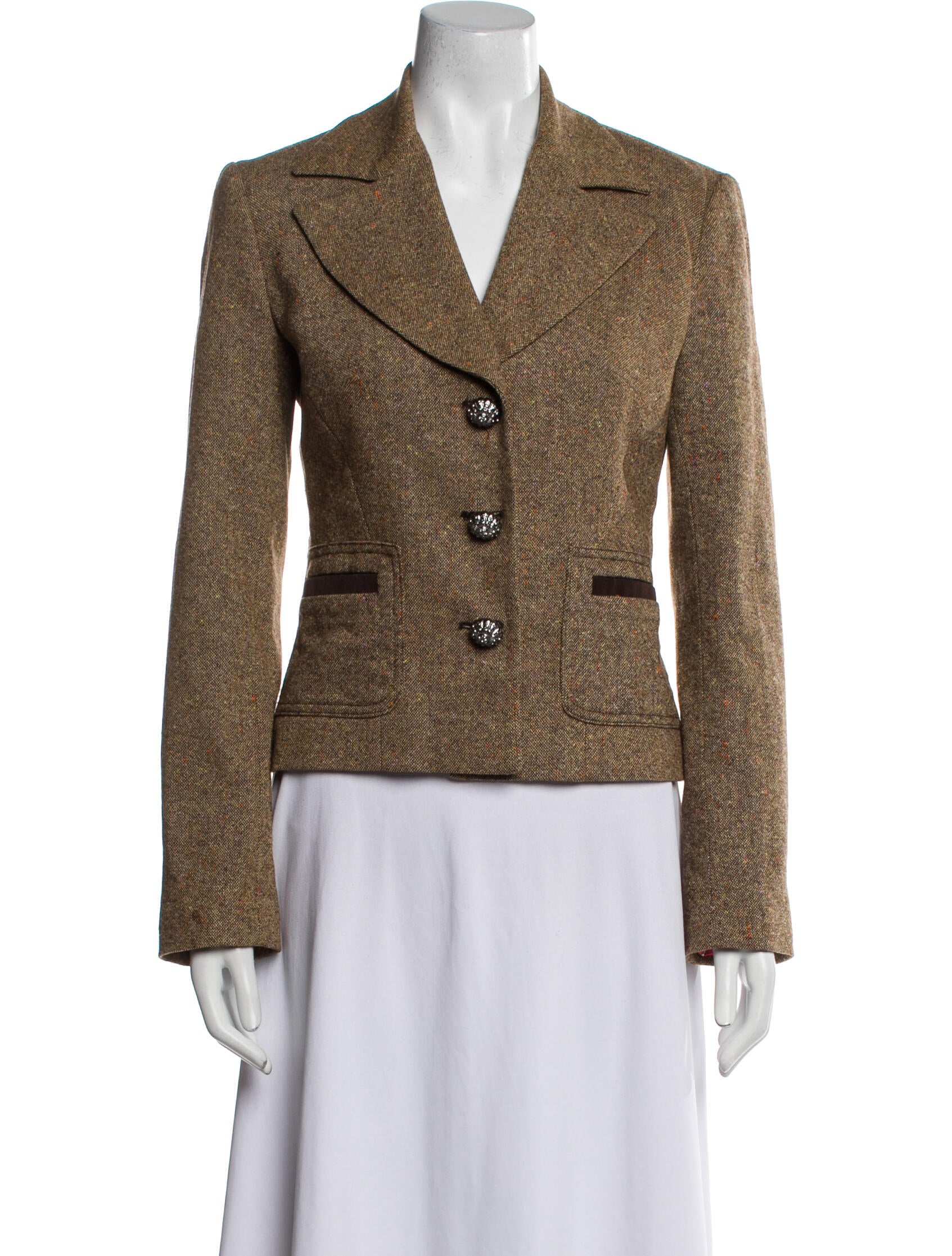 D&G Virgin Wool Tweed Pattern Blazer