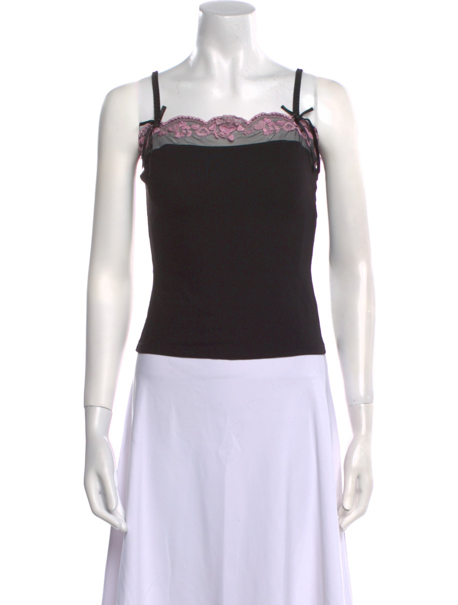 D&G Nylon Square Neckline Crop Top