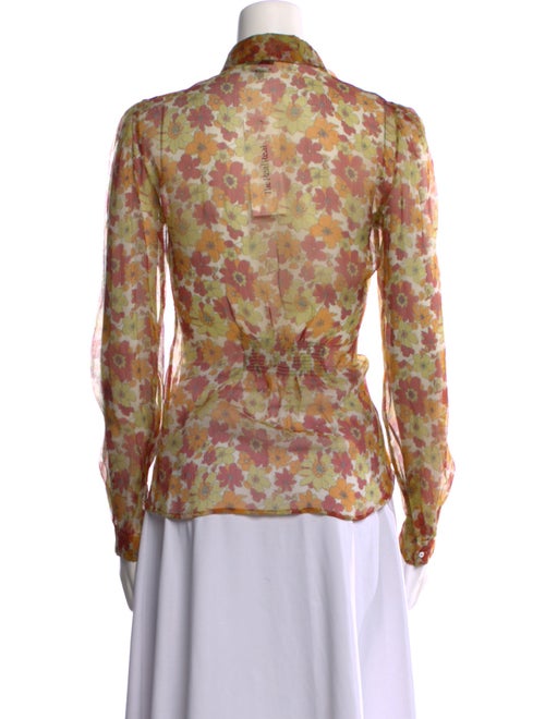 D&G Floral Print Long Sleeve Button-Up Top