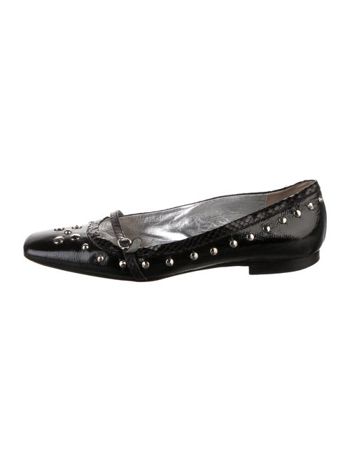 D&G Patent Leather Studded Accents Mary Jane Flats