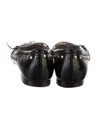 D&G Patent Leather Studded Accents Mary Jane Flats