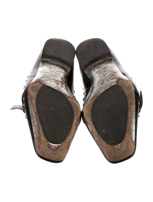 D&G Patent Leather Studded Accents Mary Jane Flats