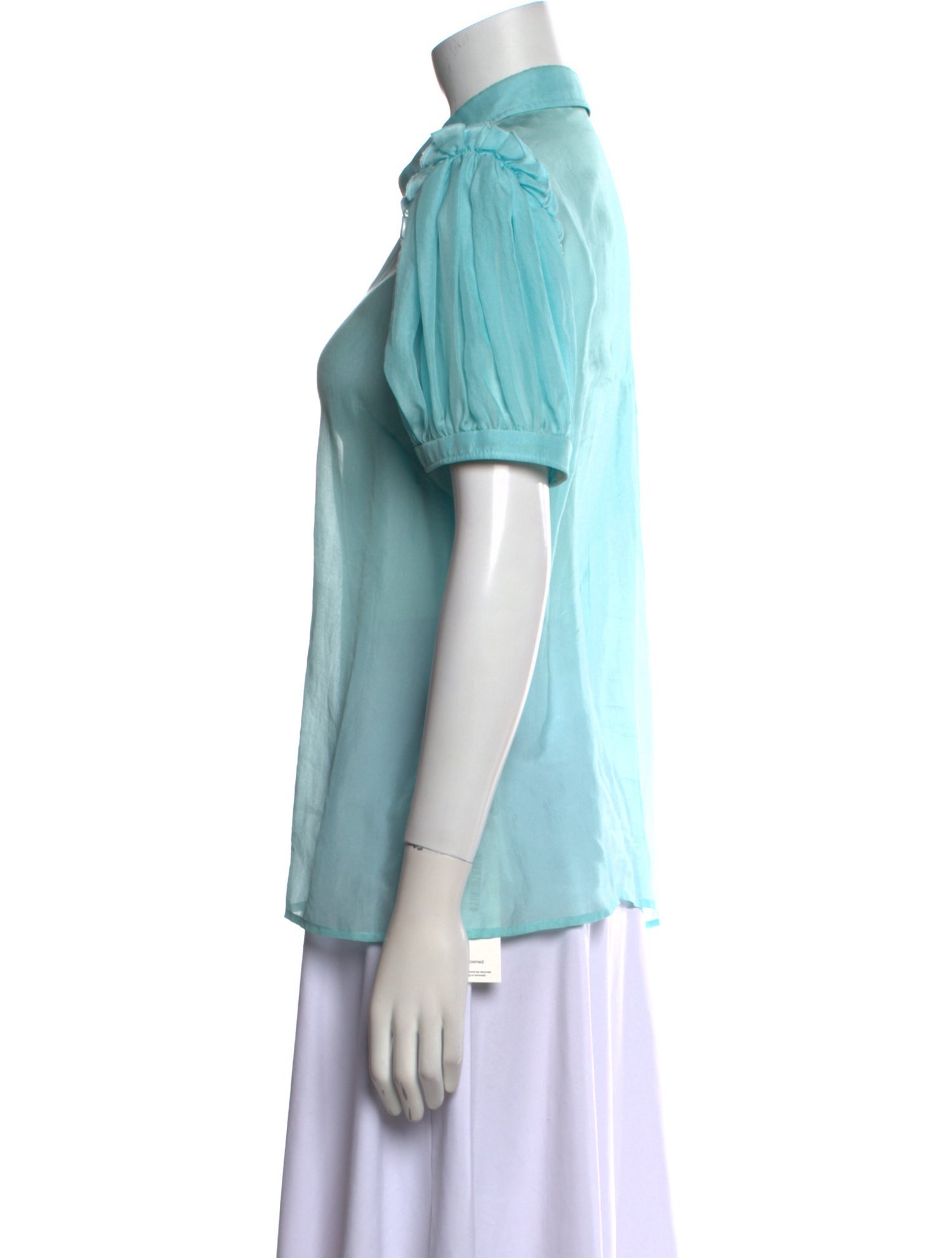 D&G Silk Short Sleeve Button-Up Top