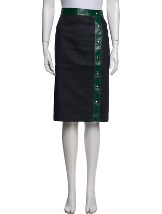 D&G Leather Trim Embellishment Knee-Length Skirt