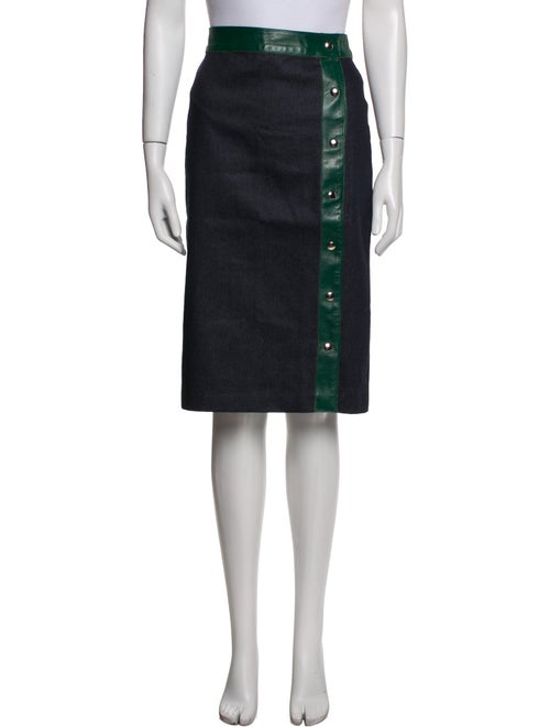 D&G Leather Trim Embellishment Knee-Length Skirt