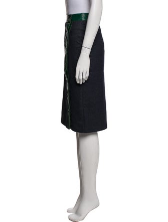 D&G Leather Trim Embellishment Knee-Length Skirt