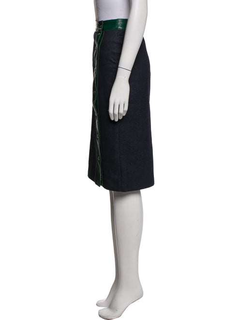 D&G Leather Trim Embellishment Knee-Length Skirt