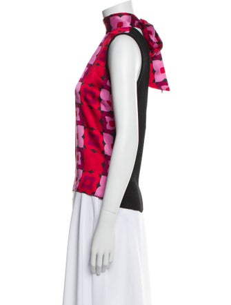 D&G Floral Print Mock Neck Top