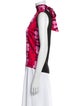 D&G Floral Print Mock Neck Top