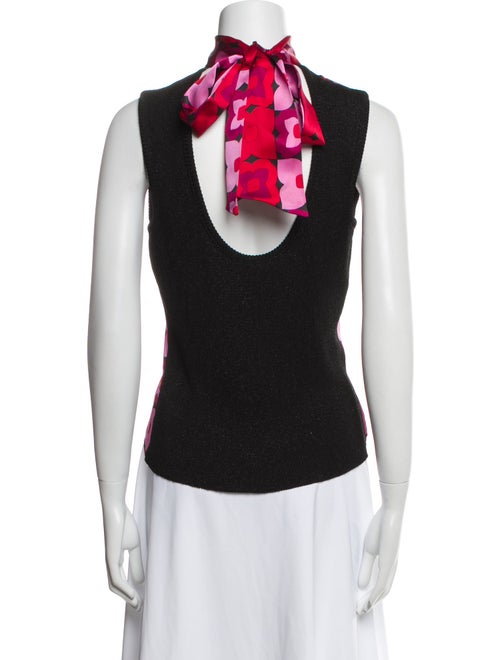 D&G Floral Print Mock Neck Top