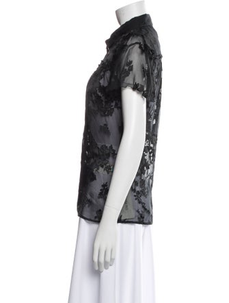 D&G Silk Lace Pattern Button-Up Top