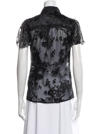 D&G Silk Lace Pattern Button-Up Top